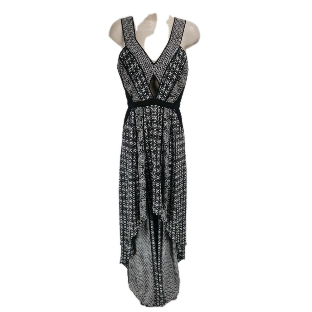 BCBG MAXAZRIA Women Size 4 Cai High Low Dress Black Gray 128P - Picture 3 of 8